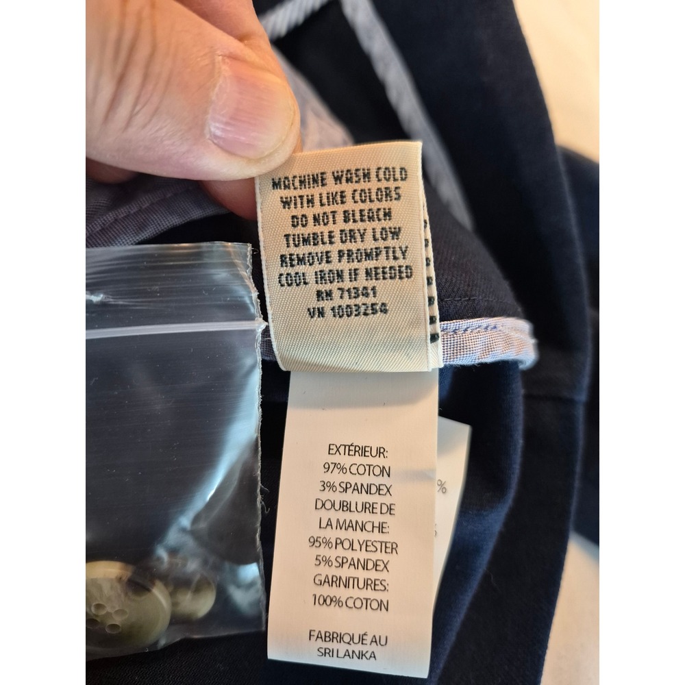 NWT LL Bean Bridgton Blazer Navy Twill Canvas Cotton Stretch 
Large  Nautical - Picture 10 of 10